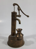 Vintage Mechanical Water Pump 5 1/4" Tall Brass Metal Ornament