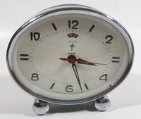Vintage 1960s Polaris Grey Oval Shaped Windup Alarm Clock