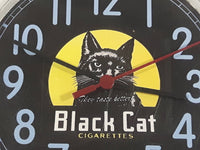 Black Cat Cigarettes "They taste better!" 9 1/2" Diameter Round Clock