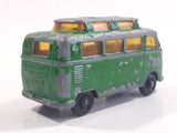 Vintage Lesney Matchbox Series No. 34 High Raised Roof Volkswagen Camper Van Painted Green Die Cast Toy Car Vehicle with Opening Doors