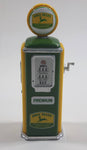 1950s Style John Deere Miniature 3 3/8" Tall Die Cast Metal Gas Pump - Missing Hose