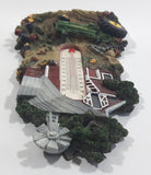 John Deere Tractor, Barn, Windmill Farm Scene Resin Thermometer