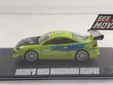 2015 Greenlight Hollywood Limited Edition Fast & Furious Movie Brian's 1995 Mitsubishi Eclipse Lime Green 1:43 Scale Die Cast Toy Car Vehicle In Box