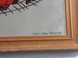 Rare Vintage Walt Disney Productions Donald Duck Train Conductor 16" x 20" Wood Framed Mirror