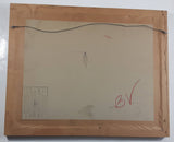 Rare Vintage Walt Disney Productions Donald Duck Train Conductor 16" x 20" Wood Framed Mirror