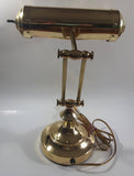 Vintage Curved All Brass Piano Bankers Desk Lamp