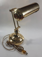 Vintage Curved All Brass Piano Bankers Desk Lamp