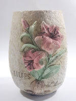 Lilies Liliaceae Pink Lily Flower 6" Pottery Vase