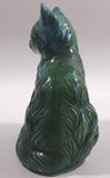 Dark Green Blue Glazed 5 3/8" Tall Ceramic Cat Ornament