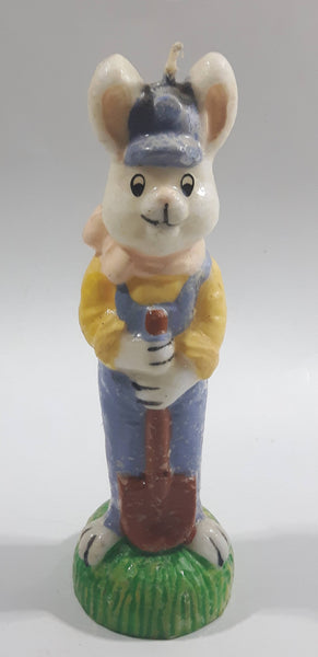 Bunny Farmer Holding Shovel 6 1/4" Tall Wax Candle