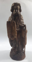 Moses Highly Detailed Carved Wood Sculpture with Removable Cane Walking Stick 9 3/4"