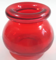 Vintage Style Ruby Red Glass Ink Well / Vase