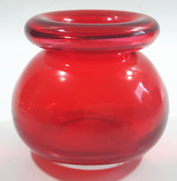 Vintage Style Ruby Red Glass Ink Well / Vase