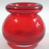 Vintage Style Ruby Red Glass Ink Well / Vase