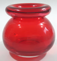 Vintage Style Ruby Red Glass Ink Well / Vase