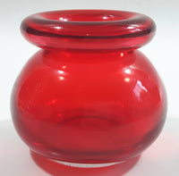 Vintage Style Ruby Red Glass Ink Well / Vase