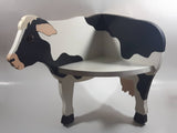 Black and White Dairy Cow Shaped Painted Wood Corner Wall Shelf