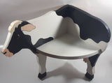 Black and White Dairy Cow Shaped Painted Wood Corner Wall Shelf