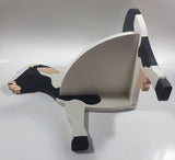 Black and White Dairy Cow Shaped Painted Wood Corner Wall Shelf