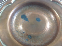 Vintage Engraved Copper Metal Ashtray