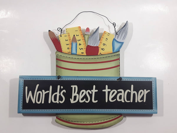 World's Best teacher Wood Wall Plaque Hanging