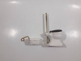 Miniature Vintage Style White Ceramic Toilet with Pull Chain Tank 4.75 Inch Tall