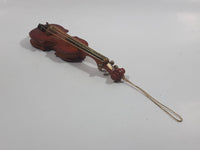 Miniature 5" Long Wood Violin Instrument Hanging Tree Ornament