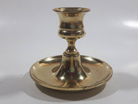 Heavy Brass Tone Metal Candle Holder