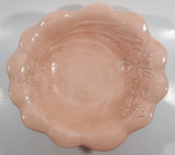 Vintage Flower Embossed Pitcher and Bowl Pink Ceramic Pottery Jug