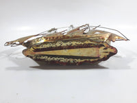 Vintage Metal Art Ship Sailboat Model Sculpture Made in Hong Kong