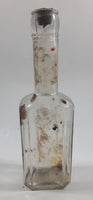 Vintage 8" Tall Clear Glass Bottle - Partial Cork