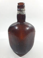 7 1/2" Tall Brandy Amber Brown Glass Bottle