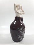 Vintage LAY OFF This is the Old Man's Private Stock Topless Woman Whisky Jug Decanter Pottery Bottle