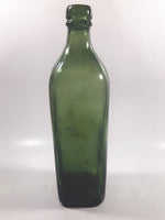 Vintage 10" Tall Dark Green Glass Bottle