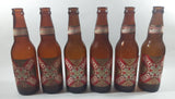 Vintage 9" Tall Lucky Lager Extra Dry Beer Amber Brown Glass Bottle Set of 6