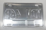 Oct. 2017 British Columbia White with Blue Letters Metal Trailer License Plate Tag WDV 46P
