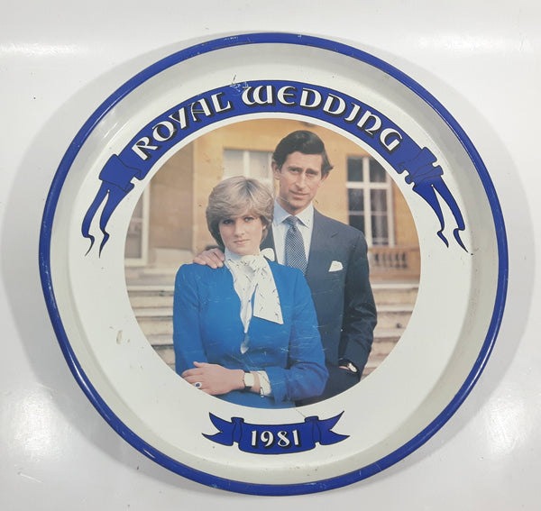 Vintage 1981 Royal Wedding Princess Diana and Prince Charles Collectible Metal Beverage Serving Tray