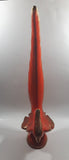Vintage Orange Pheasant Style Bird with Gold Trim Large 16" Tall Ceramic Sculpture