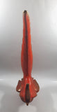 Vintage Orange Pheasant Style Bird with Gold Trim Large 16" Tall Ceramic Sculpture