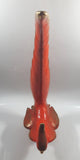 Vintage Orange Pheasant Style Bird with Gold Trim Large 16" Tall Ceramic Sculpture