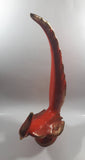 Vintage Orange Pheasant Style Bird with Gold Trim Large 16" Tall Ceramic Sculpture