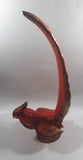 Vintage Orange Pheasant Style Bird with Gold Trim Large 16" Tall Ceramic Sculpture