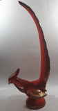 Vintage Orange Pheasant Style Bird with Gold Trim Large 16" Tall Ceramic Sculpture