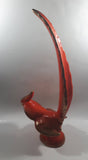 Vintage Orange Pheasant Style Bird with Gold Trim Large 16" Tall Ceramic Sculpture