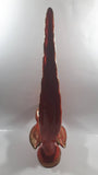 Vintage Orange Pheasant Style Bird with Gold Trim Large 16" Tall Ceramic Sculpture