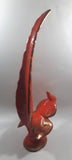 Vintage Orange Pheasant Style Bird with Gold Trim Large 16" Tall Ceramic Sculpture