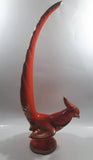 Vintage Orange Pheasant Style Bird with Gold Trim Large 16" Tall Ceramic Sculpture