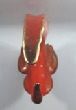 Vintage Orange Pheasant Style Bird with Gold Trim Large 16" Tall Ceramic Sculpture