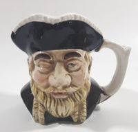 Vintage Toby Style Face Head Hand Painted Ceramic Pottery Figurine Mug Cup 3 1/2" Tall Made in Japan