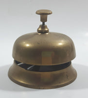Antique Hotel Front Desk Customer Service Heavy Brass Counter Top Bell 3 5/8" Diameter